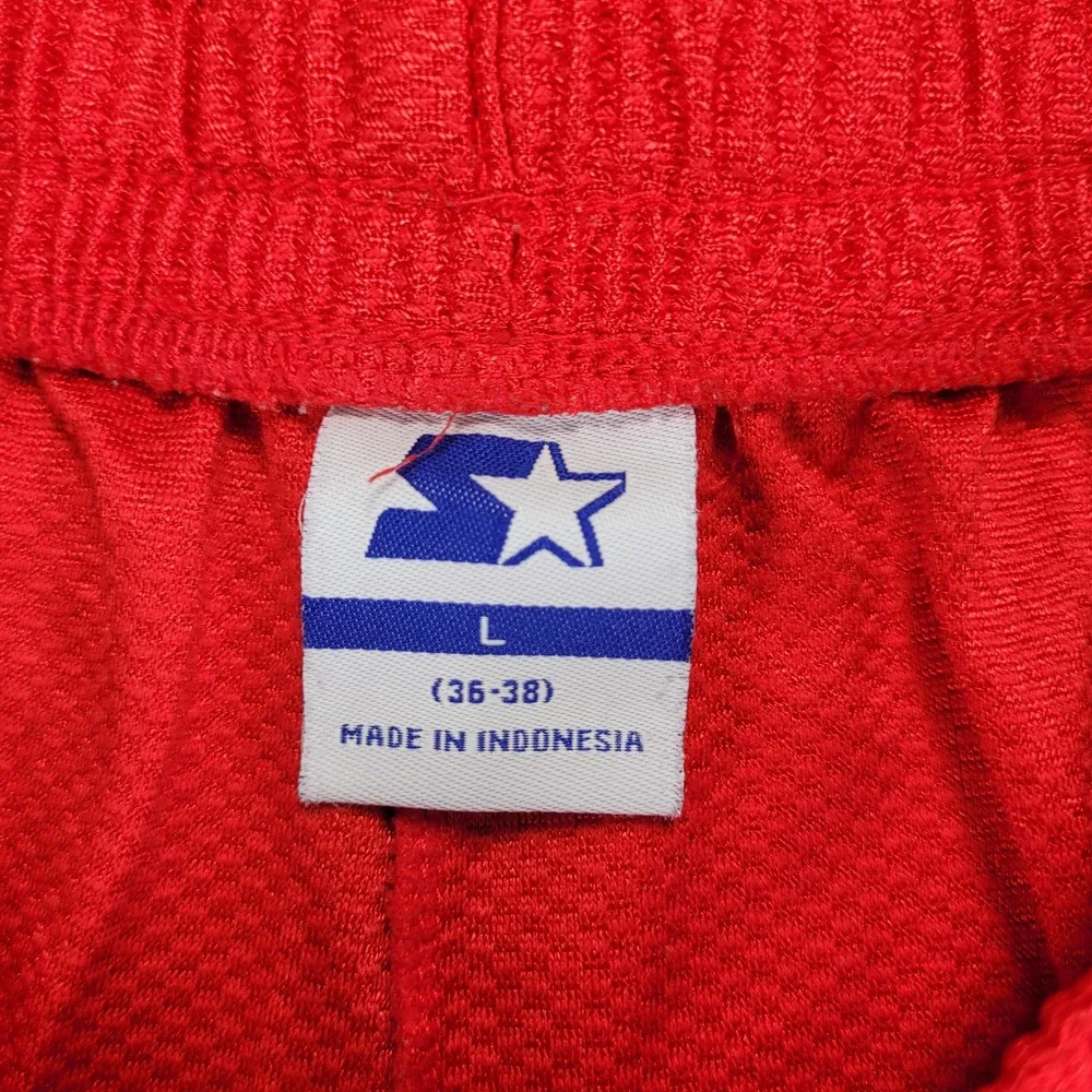 Starter Basketball Shorts XL Dazzle Shiny Silky Mesh Red Loose Baggy‎ Vtg Y2K